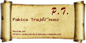 Pabics Trajánusz névjegykártya